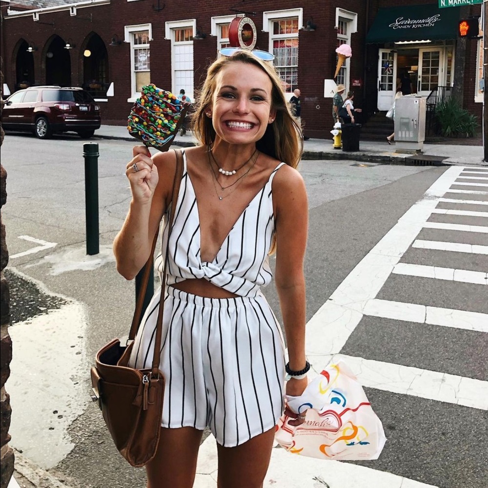 American threads striped romper